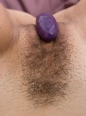 Hairy girl vagina toying