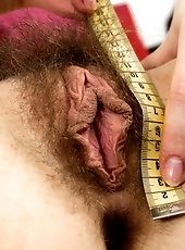 Petite hairy girl strips naked